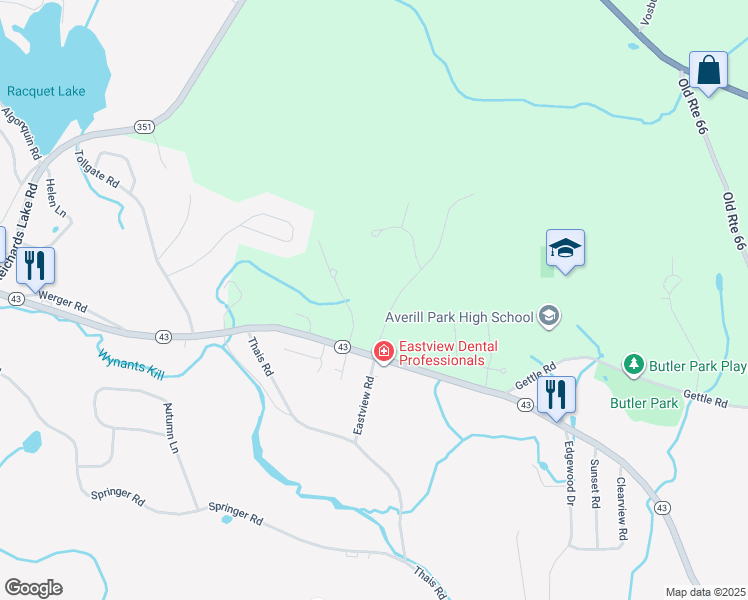 map of restaurants, bars, coffee shops, grocery stores, and more near 5 Averill Avenue in Rensselaer County
