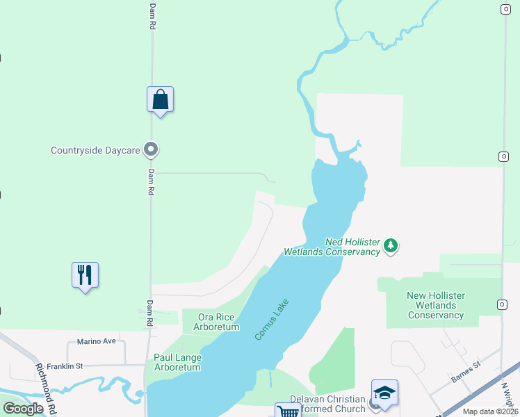 map of restaurants, bars, coffee shops, grocery stores, and more near in Delavan