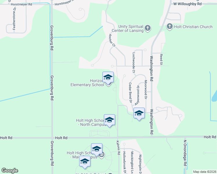 map of restaurants, bars, coffee shops, grocery stores, and more near 5776 West Holt Road in Delhi charter Township