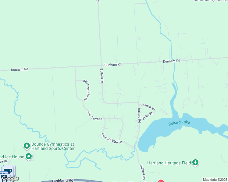 map of restaurants, bars, coffee shops, grocery stores, and more near 2758 Bullard Road in Hartland