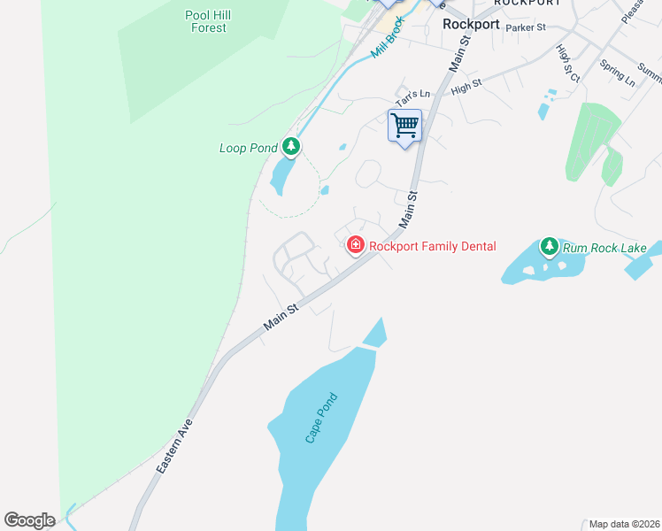 map of restaurants, bars, coffee shops, grocery stores, and more near 3 Hill Top Lane in Rockport