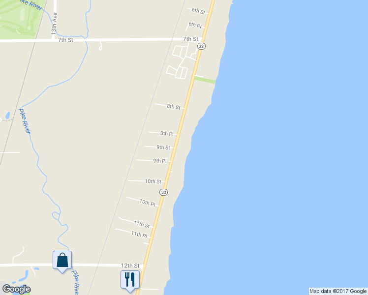 map of restaurants, bars, coffee shops, grocery stores, and more near 885 Sheridan Road in Kenosha