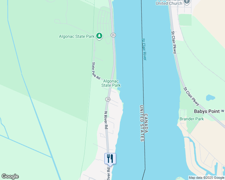 map of restaurants, bars, coffee shops, grocery stores, and more near 9251 North River Road in Clay Township