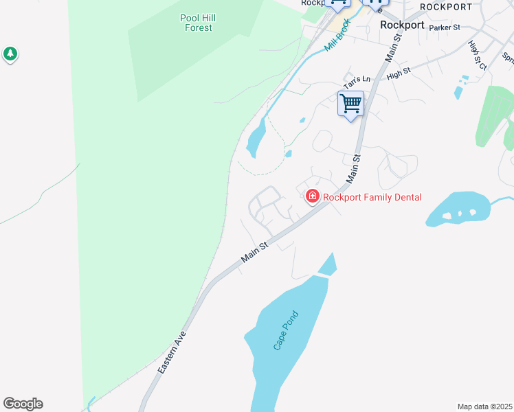 map of restaurants, bars, coffee shops, grocery stores, and more near 18 Hodgkins Road in Rockport