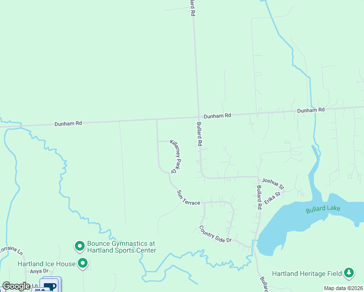 map of restaurants, bars, coffee shops, grocery stores, and more near 2930 Killarney Park Drive in Hartland