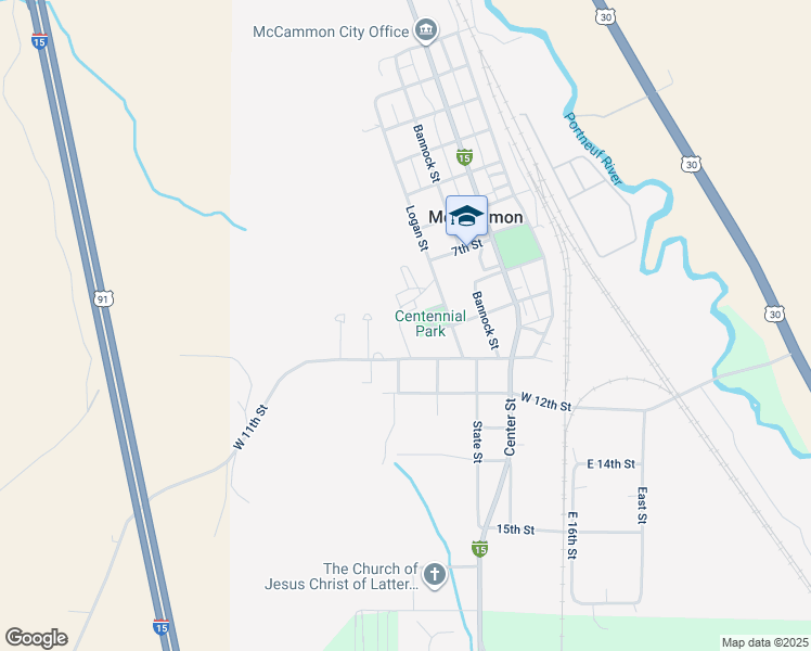 map of restaurants, bars, coffee shops, grocery stores, and more near 1003 Flamingo Street in McCammon