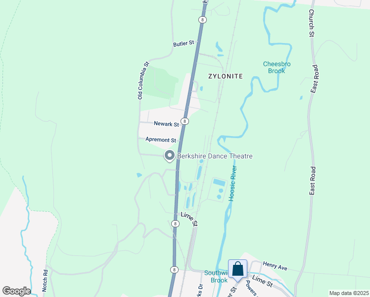 map of restaurants, bars, coffee shops, grocery stores, and more near 71 Howland Avenue in Adams