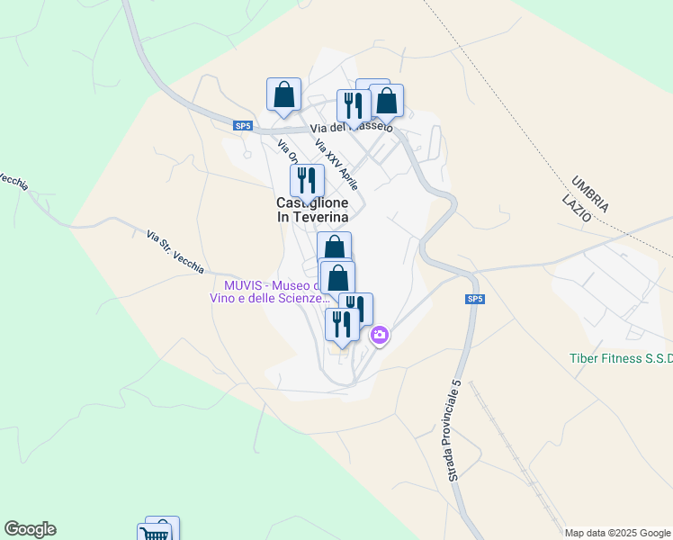 map of restaurants, bars, coffee shops, grocery stores, and more near 3 Via Orvietana in Castiglione In Teverina