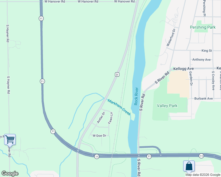 map of restaurants, bars, coffee shops, grocery stores, and more near 2300 Afton Road in Janesville