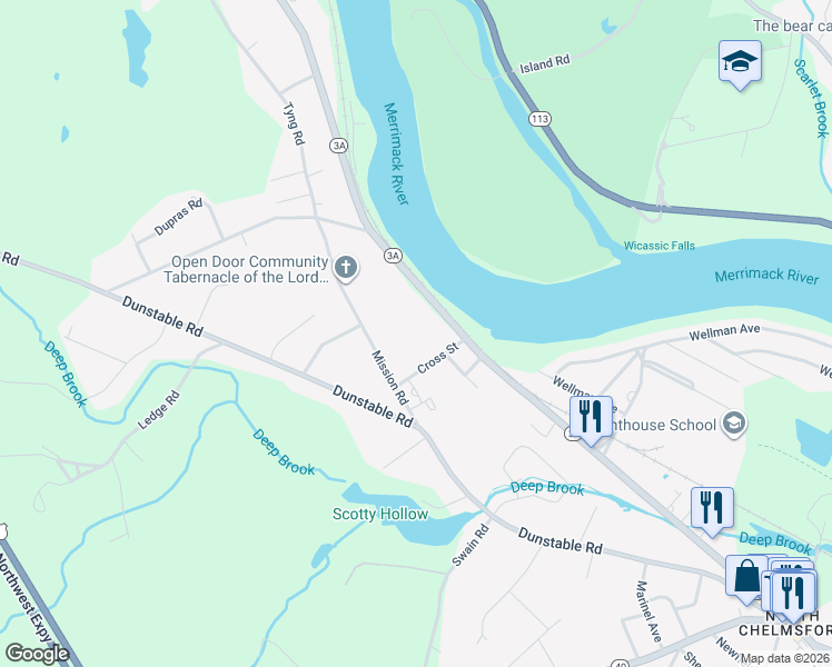 map of restaurants, bars, coffee shops, grocery stores, and more near 11 Cross Street in Chelmsford