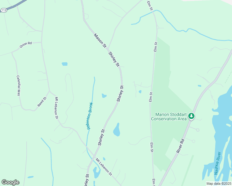 map of restaurants, bars, coffee shops, grocery stores, and more near 55A Shirley Street in Pepperell