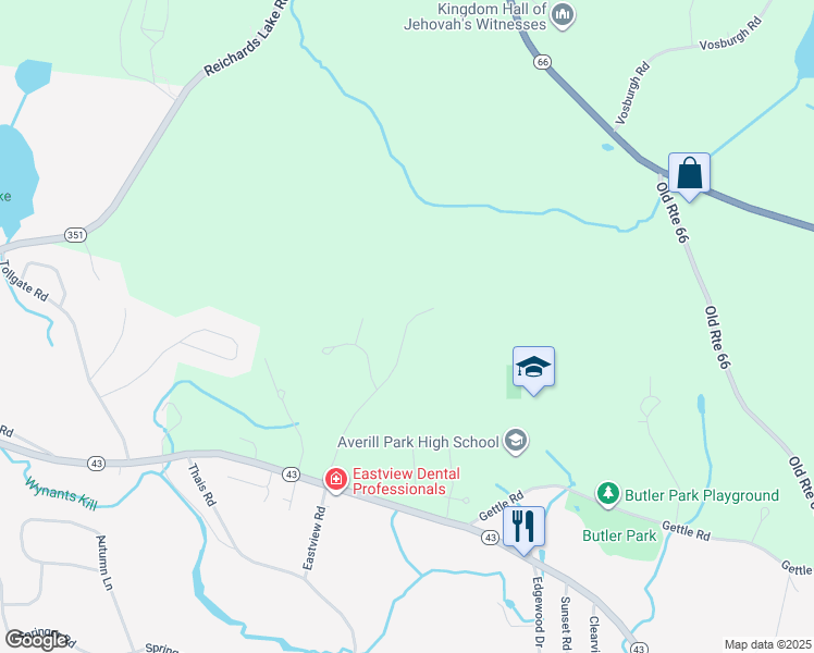 map of restaurants, bars, coffee shops, grocery stores, and more near 70 Averill Avenue in Averill Park