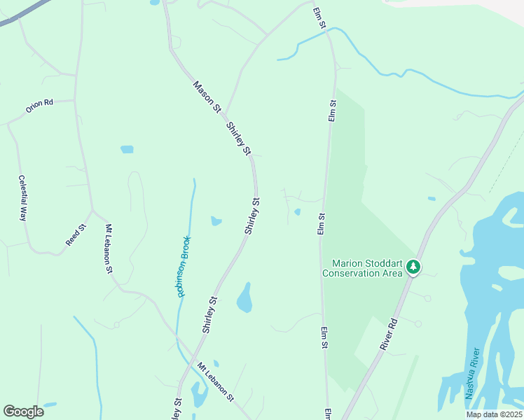 map of restaurants, bars, coffee shops, grocery stores, and more near 46 Shirley Street in Pepperell