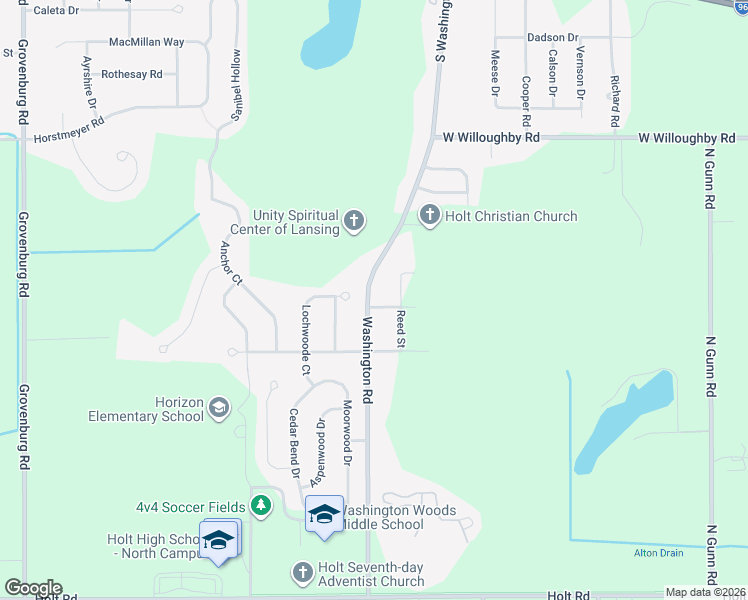 map of restaurants, bars, coffee shops, grocery stores, and more near 2308 Whitesell Street in Lansing