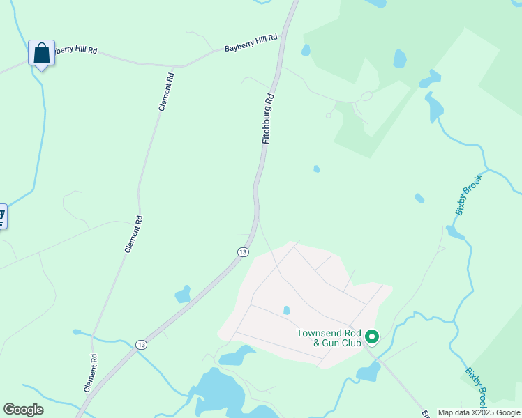 map of restaurants, bars, coffee shops, grocery stores, and more near 114 Fitchburg Road in Townsend