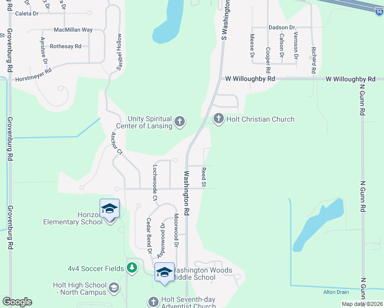 map of restaurants, bars, coffee shops, grocery stores, and more near 2308 Whitesell Street in Lansing