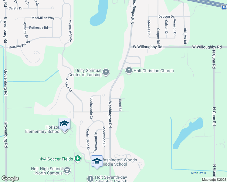 map of restaurants, bars, coffee shops, grocery stores, and more near 2308 Whitesell Street in Lansing