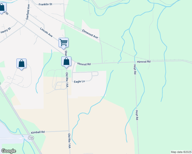 map of restaurants, bars, coffee shops, grocery stores, and more near 120 Eagle Lane in Penn Yan