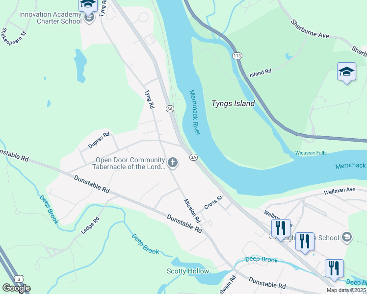 map of restaurants, bars, coffee shops, grocery stores, and more near in Chelmsford