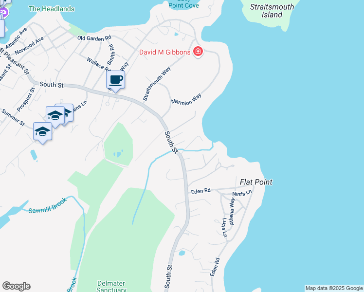 map of restaurants, bars, coffee shops, grocery stores, and more near 81 South Street in Rockport