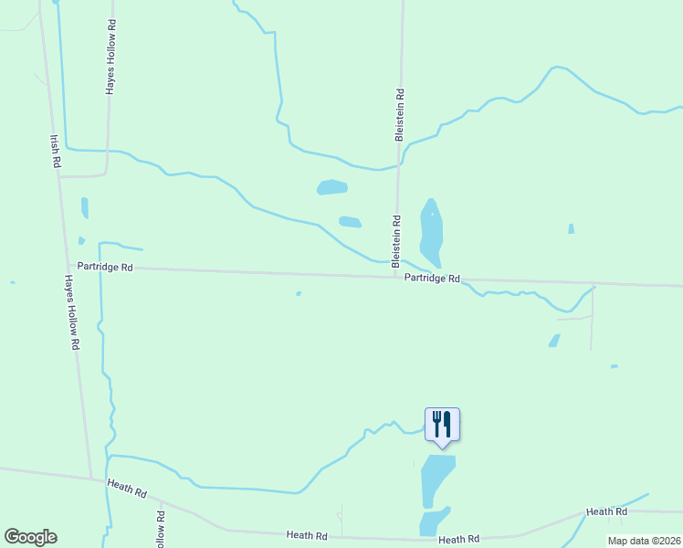 map of restaurants, bars, coffee shops, grocery stores, and more near 9422 Partridge Road in Colden
