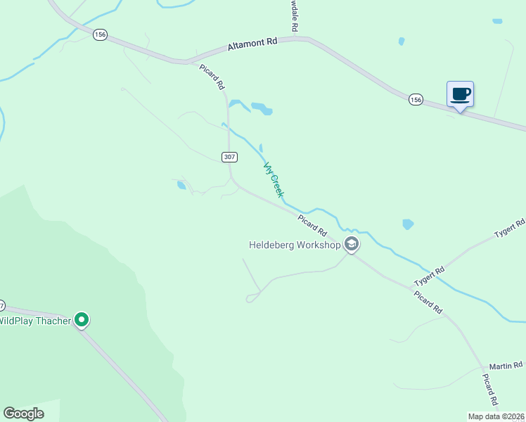 map of restaurants, bars, coffee shops, grocery stores, and more near 415 Picard Road in Altamont