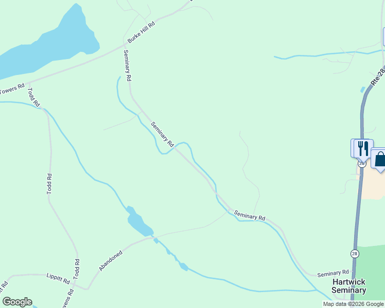 map of restaurants, bars, coffee shops, grocery stores, and more near 316 Seminary Road in Milford