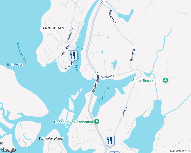 map of restaurants, bars, coffee shops, grocery stores, and more near 698 Washington Street in Gloucester