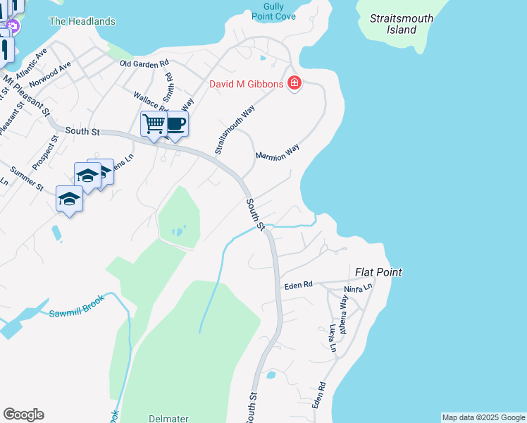map of restaurants, bars, coffee shops, grocery stores, and more near 81 South Street in Rockport