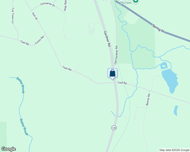 map of restaurants, bars, coffee shops, grocery stores, and more near 671 Teel Road in Winchendon