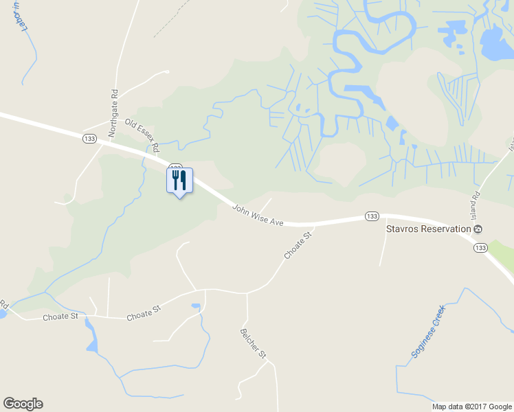 map of restaurants, bars, coffee shops, grocery stores, and more near 199 John Wise Avenue in Essex