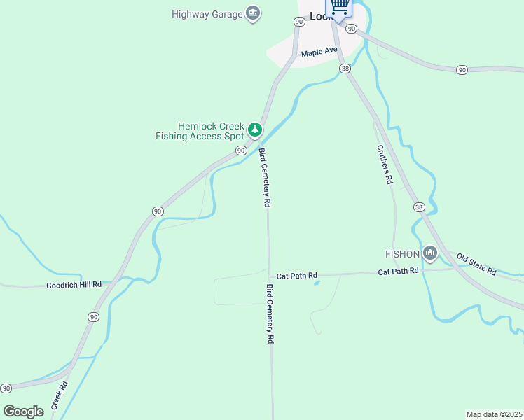 map of restaurants, bars, coffee shops, grocery stores, and more near 693 Bird Cemetery Road in Locke