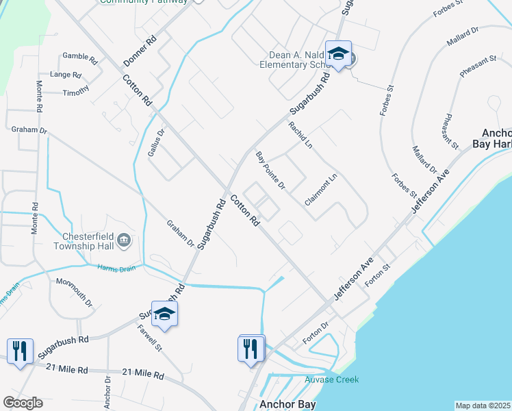 map of restaurants, bars, coffee shops, grocery stores, and more near 29179 Cotton Road in Chesterfield