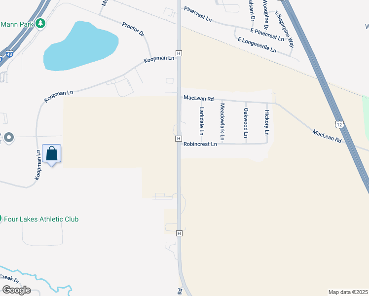 map of restaurants, bars, coffee shops, grocery stores, and more near 1009 Robincrest Lane in Elkhorn