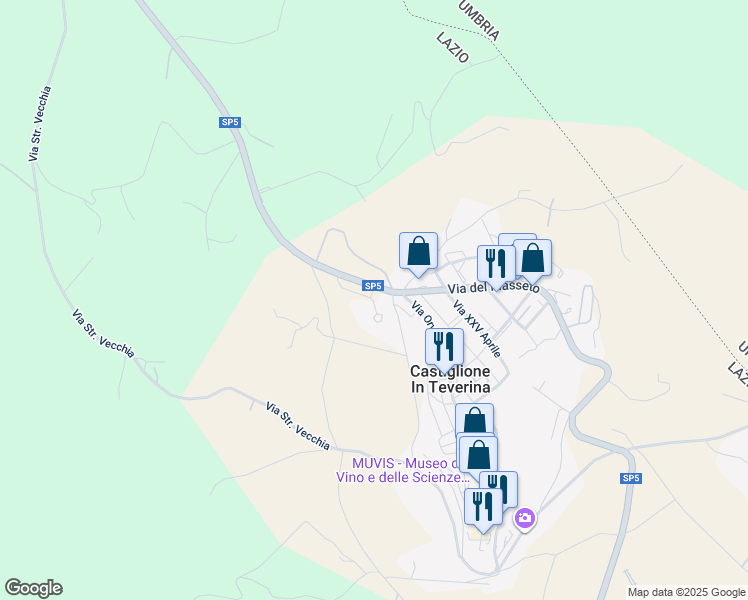 map of restaurants, bars, coffee shops, grocery stores, and more near 3 Via Orvietana in Provincia di Viterbo