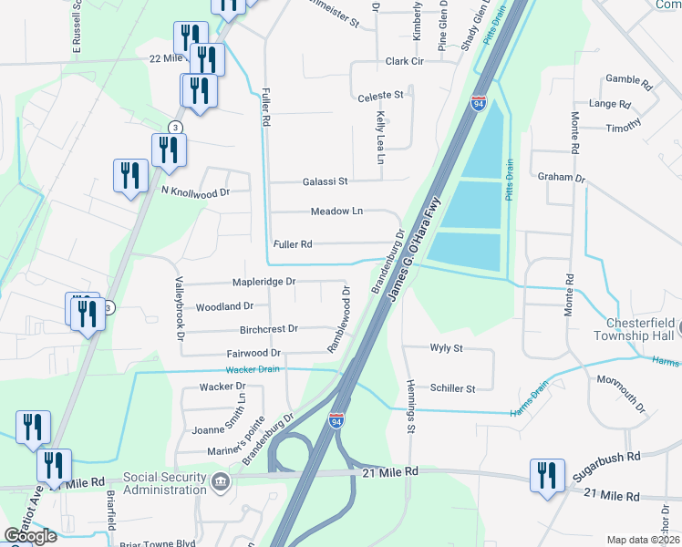 map of restaurants, bars, coffee shops, grocery stores, and more near 26833 Mapleridge Drive in New Baltimore