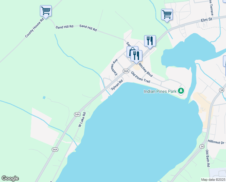 map of restaurants, bars, coffee shops, grocery stores, and more near 2547 New York 54A in Penn Yan
