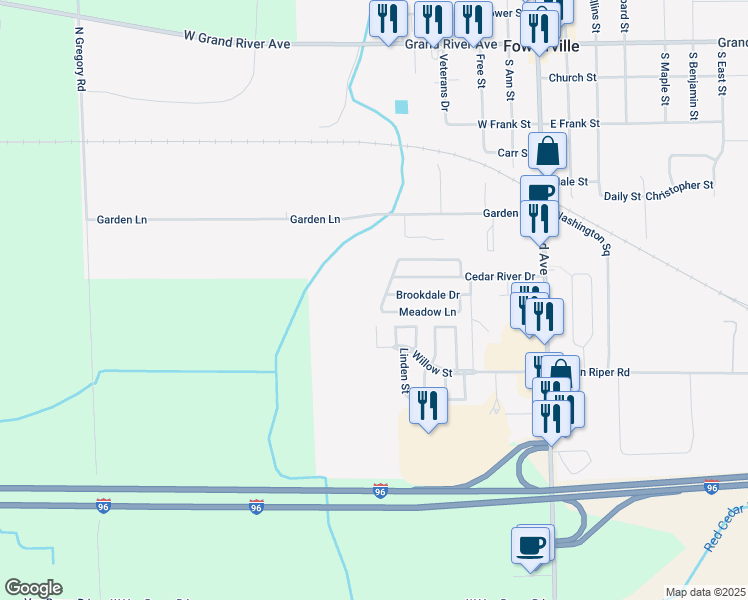 map of restaurants, bars, coffee shops, grocery stores, and more near in Livingston County