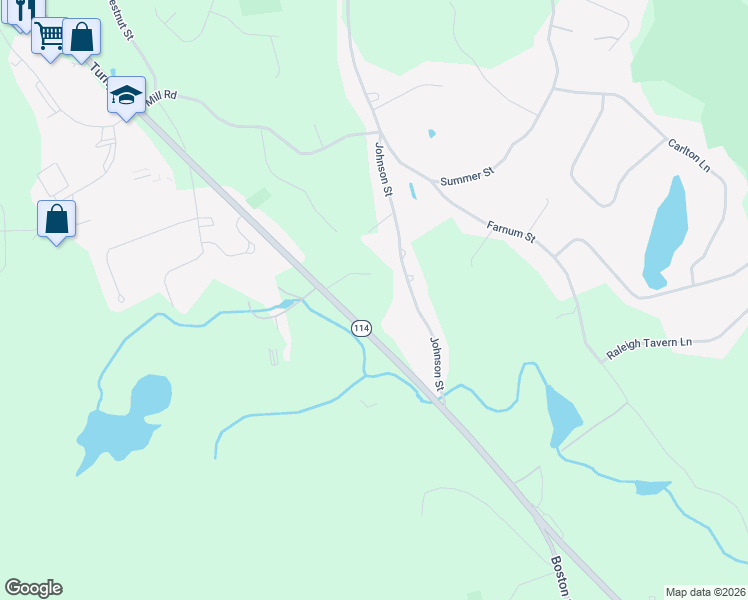 map of restaurants, bars, coffee shops, grocery stores, and more near 1180 Turnpike Street in North Andover