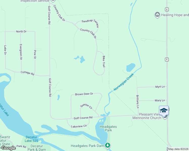 map of restaurants, bars, coffee shops, grocery stores, and more near N4055 Country Club Drive in Brodhead