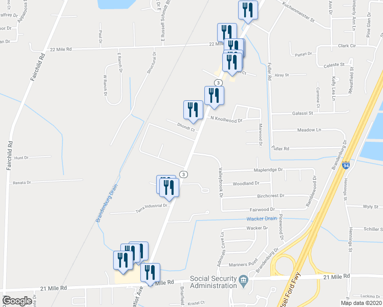 map of restaurants, bars, coffee shops, grocery stores, and more near 48051 Gratiot Avenue in New Baltimore
