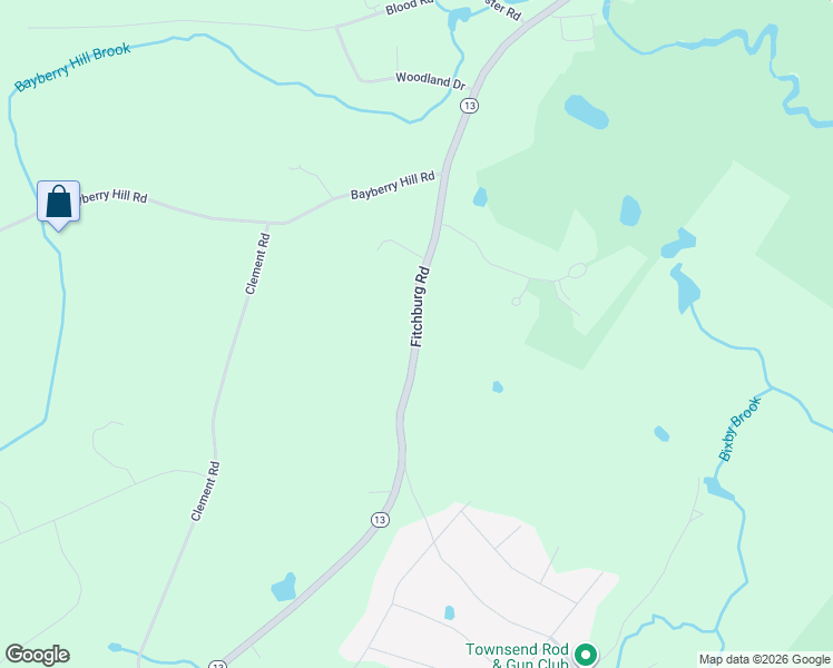 map of restaurants, bars, coffee shops, grocery stores, and more near 87 Fitchburg Road in Townsend