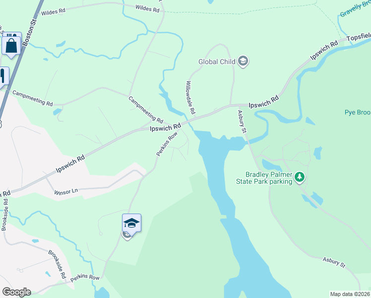 map of restaurants, bars, coffee shops, grocery stores, and more near 308-392 Perkins Row in Topsfield