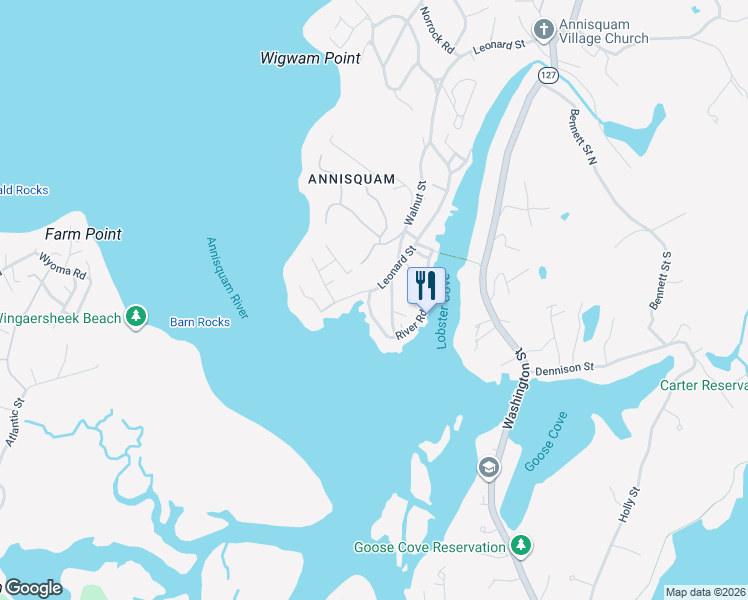 map of restaurants, bars, coffee shops, grocery stores, and more near 4 River Road in Gloucester