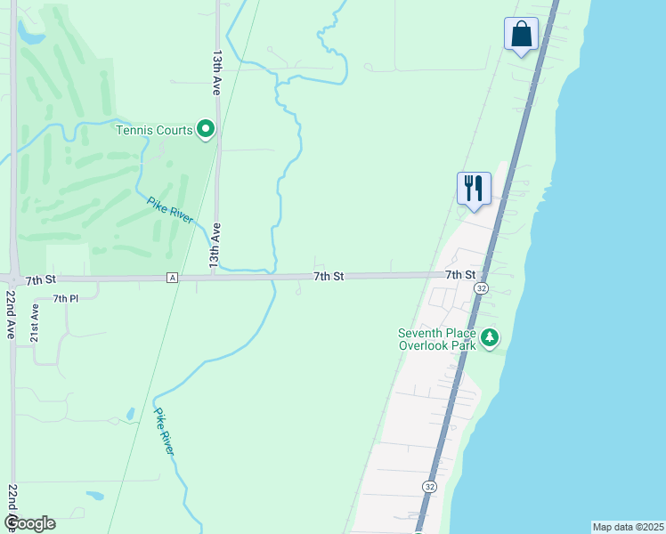 map of restaurants, bars, coffee shops, grocery stores, and more near 722 7th Street in Kenosha