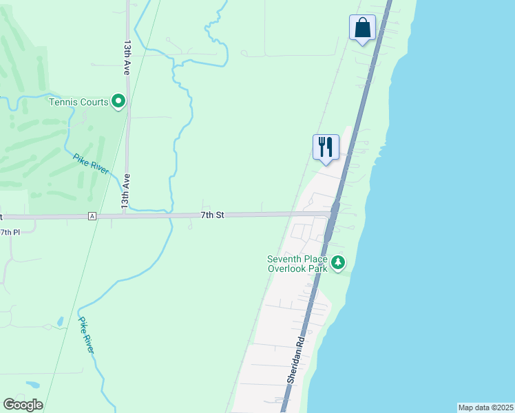 map of restaurants, bars, coffee shops, grocery stores, and more near 516 7th Street in Kenosha