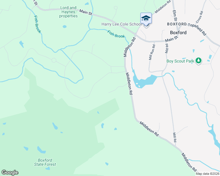 map of restaurants, bars, coffee shops, grocery stores, and more near 15 Redington Ridge in Boxford