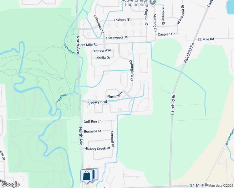 map of restaurants, bars, coffee shops, grocery stores, and more near 23491 Flushing Drive in Macomb