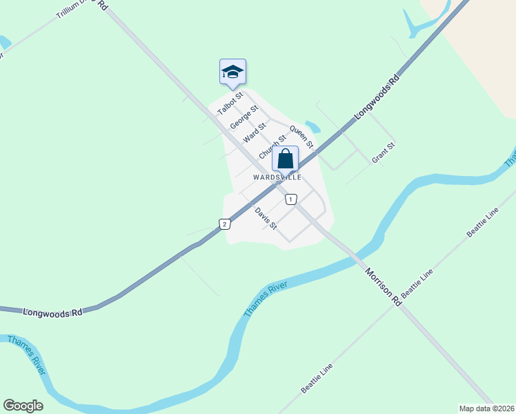 map of restaurants, bars, coffee shops, grocery stores, and more near 149 Davis Street in Wardsville