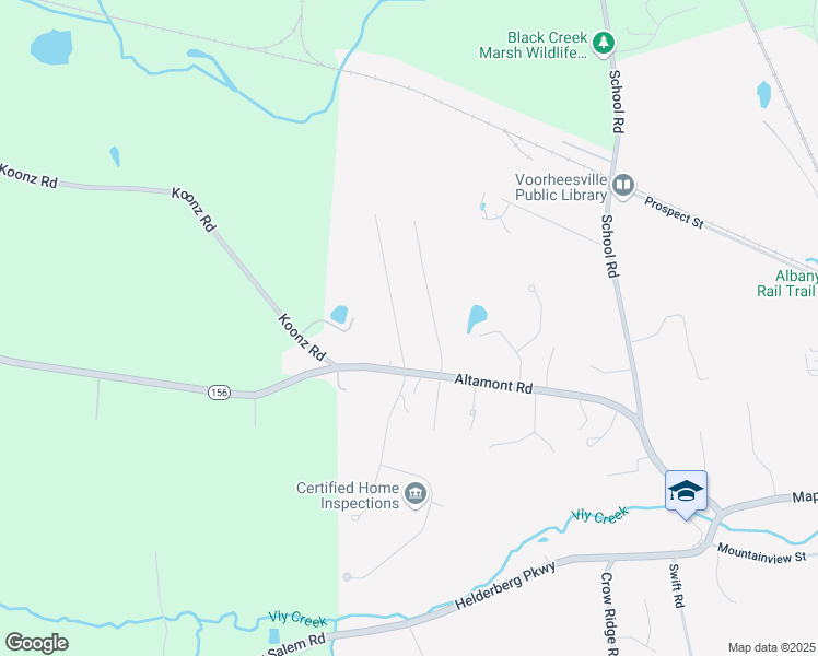 map of restaurants, bars, coffee shops, grocery stores, and more near 3 Kling Terrace in Voorheesville